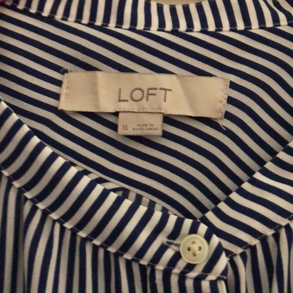 Long sleeve blouse blue& white stripe size XL from Loft - Picture 2 of 2